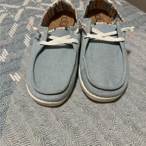 Hey Dude Women's Light Blue Moccasins